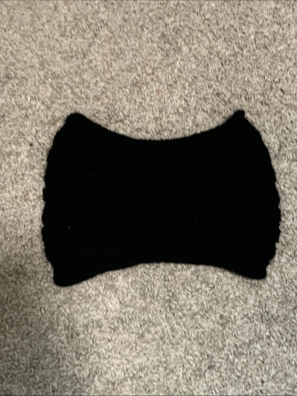 C.C. Black Knit Headband with Beaded Detail